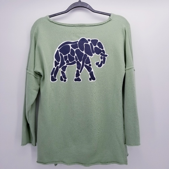 crown & ivy Sweaters - Crown & Ivy Lime Green Elephant Sweater
